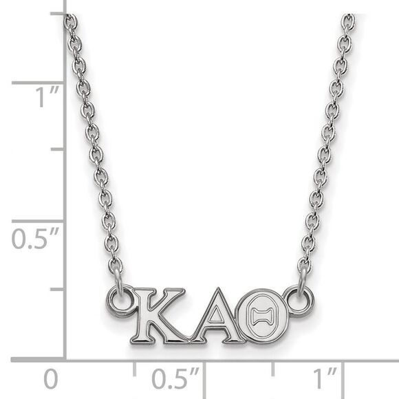 Sterling Silver Kappa Alpha Theta XS (Tiny) Greek Letters Necklace - Picture 2 of 5